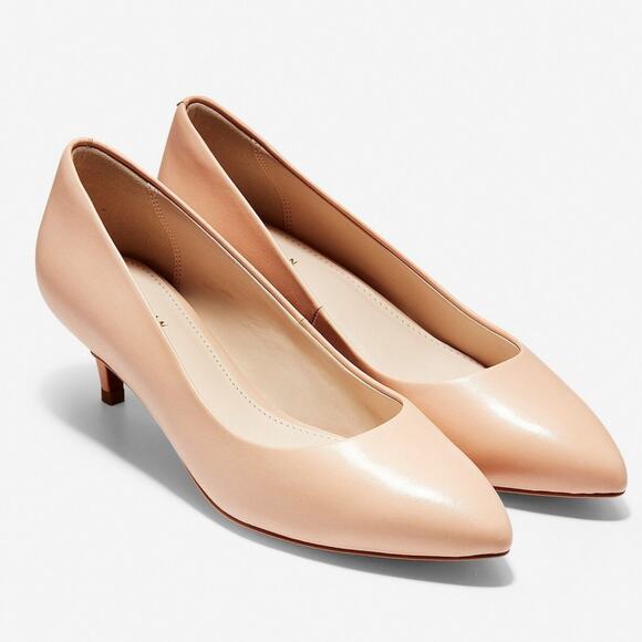 COLE HAAN Grand OS Quincy Kitten Heel Pump in Nude Women's 11B Narrow - Picture 2 of 11